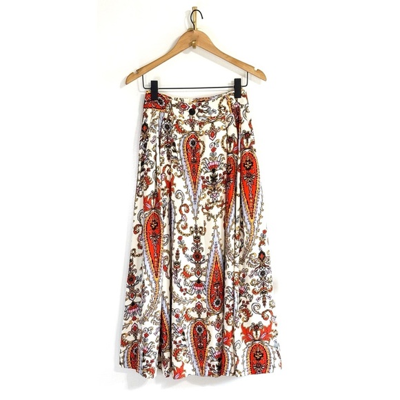 Mara Hoffman Tulay Midi Pleated High-Waisted Paisley Skirt - Picture 2 of 8